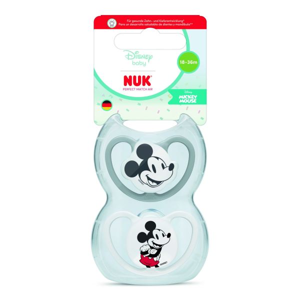 Lot de 2 sucettes Perfect Match Air 18-36 mois Mickey
