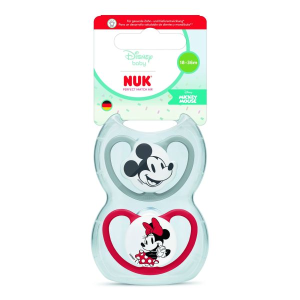 Lot de 2 sucettes Perfect Match Air 18-36 mois Minnie