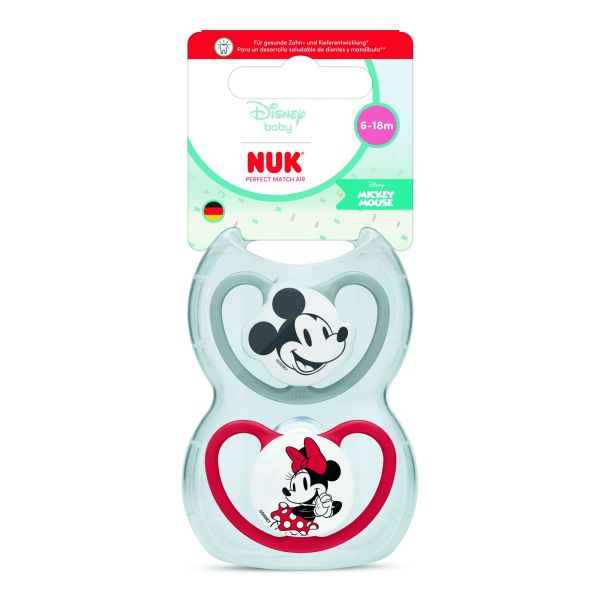 Lot de 2 sucettes Perfect Match Air 6-18 mois Minnie