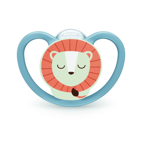 Lot de 2 sucettes Perfect Match Air Nuit 6-18 mois Lion