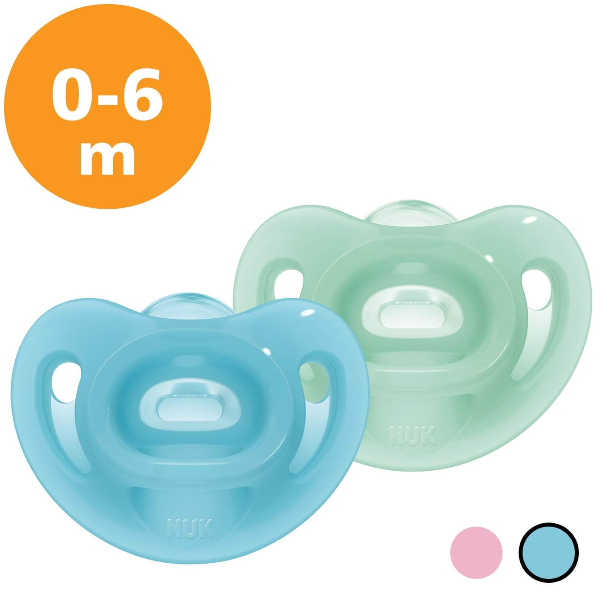 Nuk Lot De 2 Sucettes 0 6m Sensitive Garcon Made In Bebe