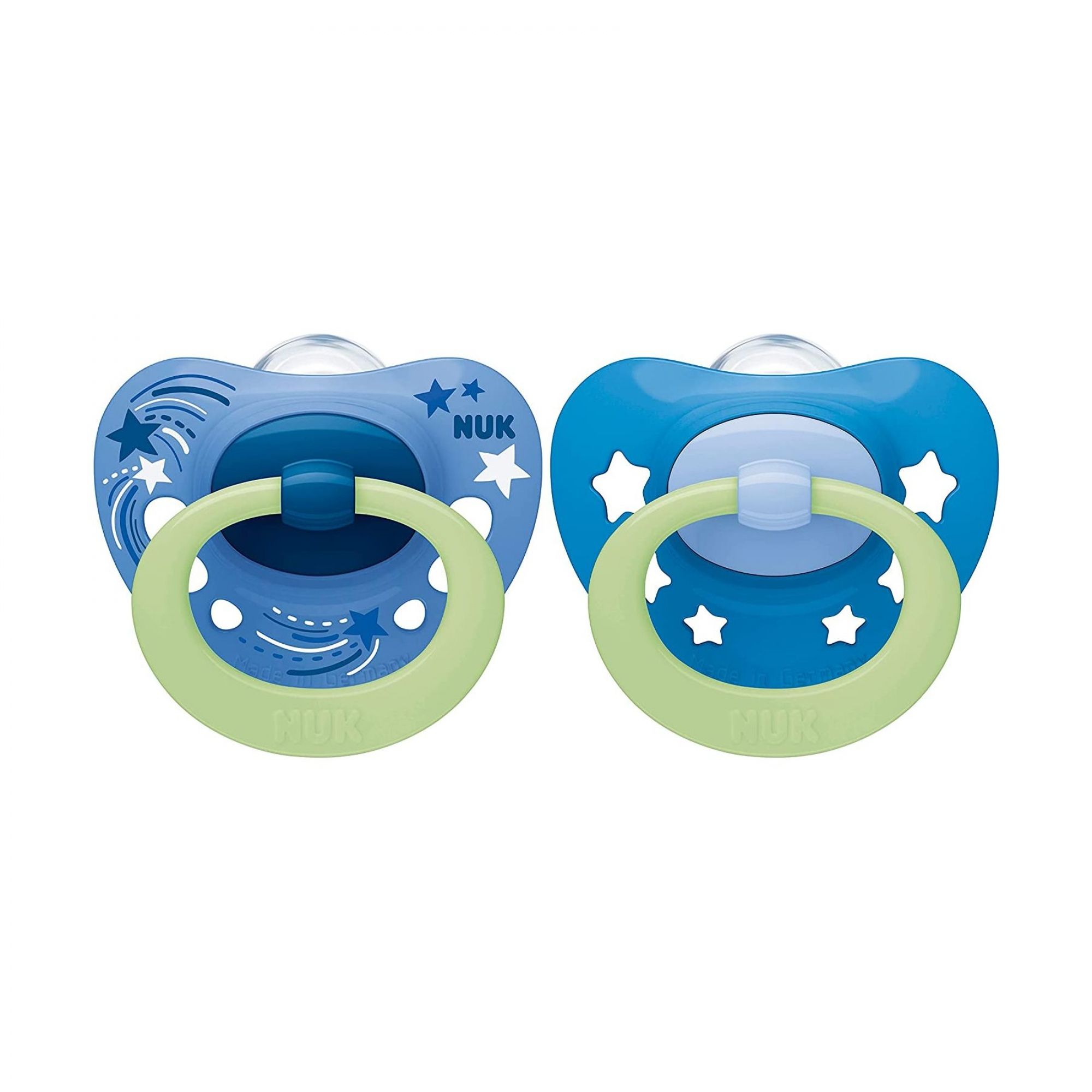 Nuk Lot De 2 Sucettes 18 36m Signature Nuit Garcon Made In Bebe