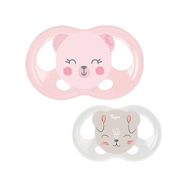 Lot de 2 sucettes Soft Touch 0-6 m Biche et chat
