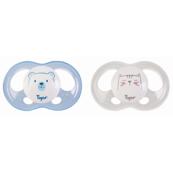 Lot de 2 sucettes Soft Touch 18m + Ourson et chat