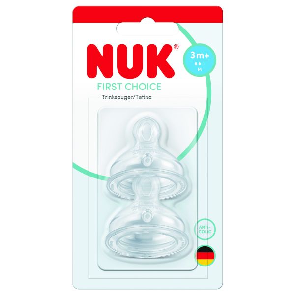 Lot de 2 tétines First Choice+ silicone 3m+ perçage M