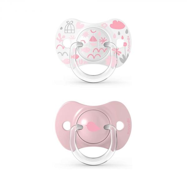 Lot de 2 sucettes symétriques SX Pro 0-6 mois Memories rose