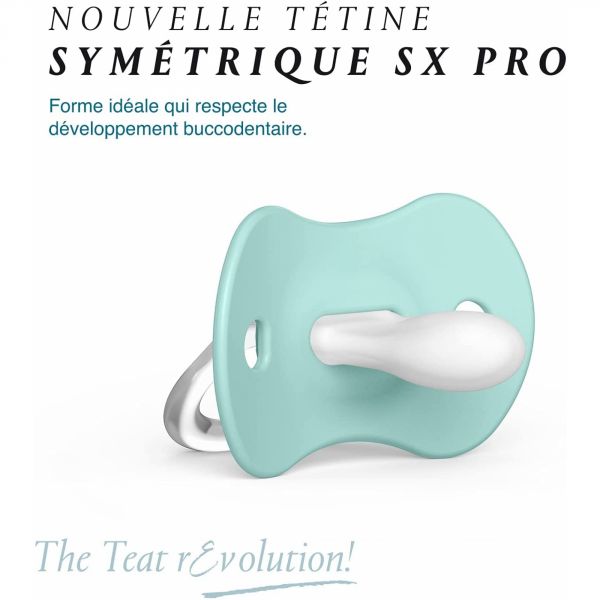 Lot de 2 sucettes symétriques SX Pro 0-6 mois Memories rose