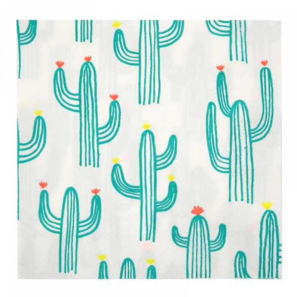 Lot de 20 serviettes en papier Cactus