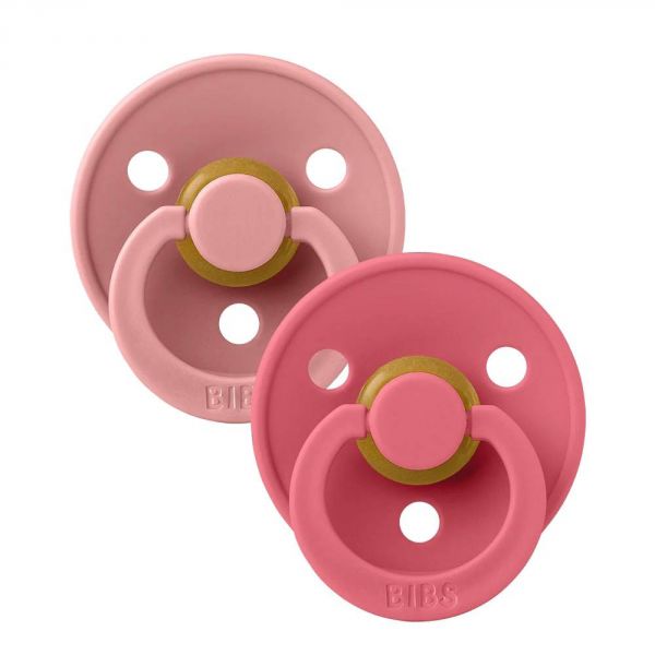 Pack de 2 sucettes Colour Caoutchouc anatomique 6 mois+ Dusty pink et Coral