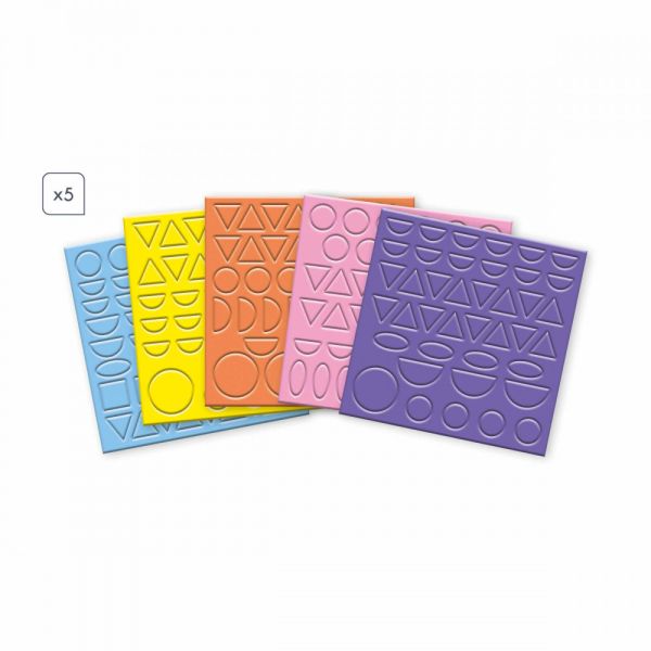 Coffret de gommettes géométriques et tableaux à décorer