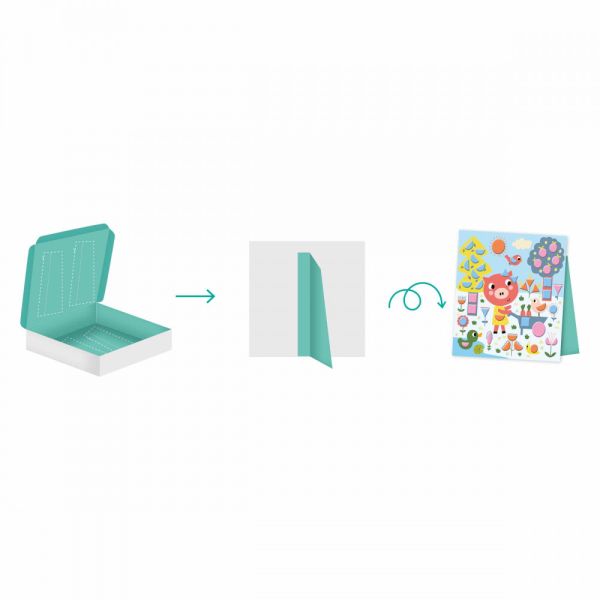 Coffret de gommettes géométriques et tableaux à décorer