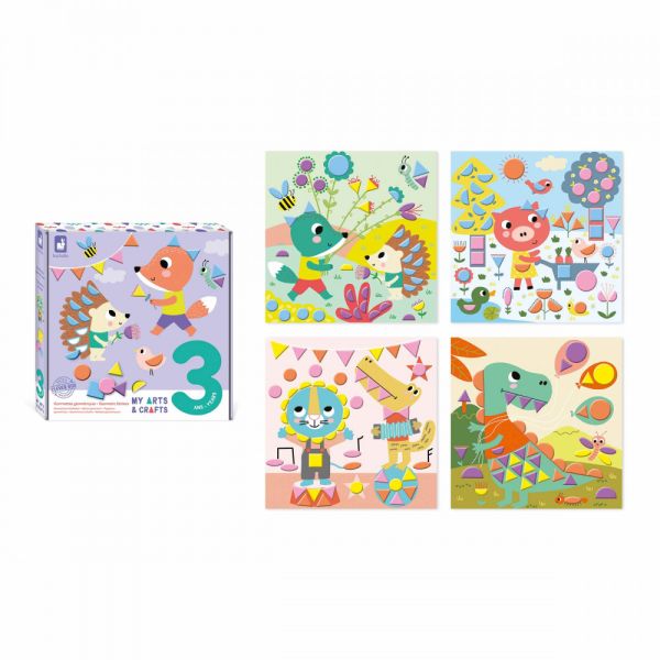 Coffret de gommettes géométriques et tableaux à décorer