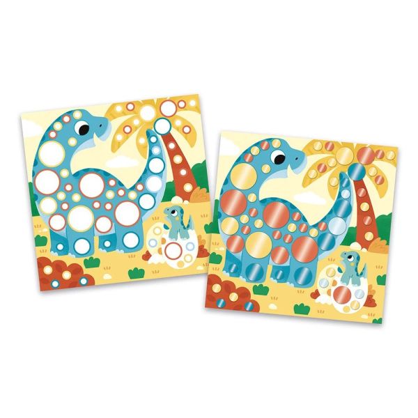 Pochette de gommettes stickers et 4 tableaux à décorer Animaux métalisés