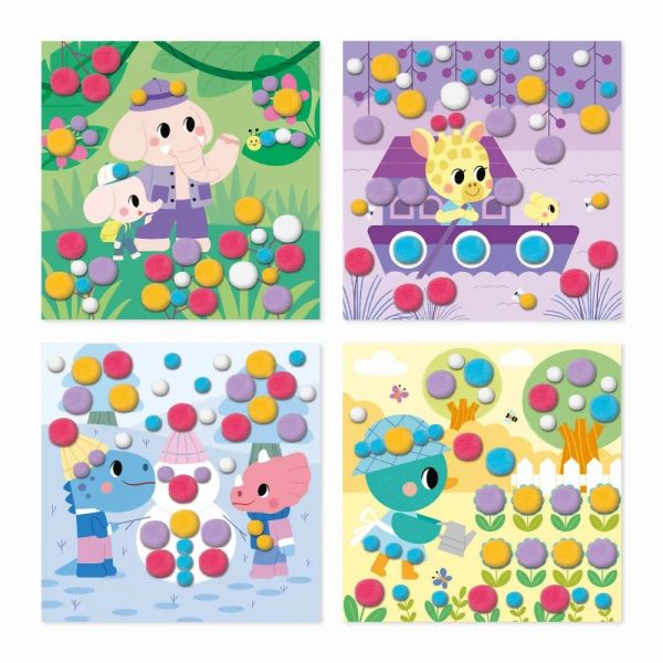 Coffret créatif pour enfant Pompons