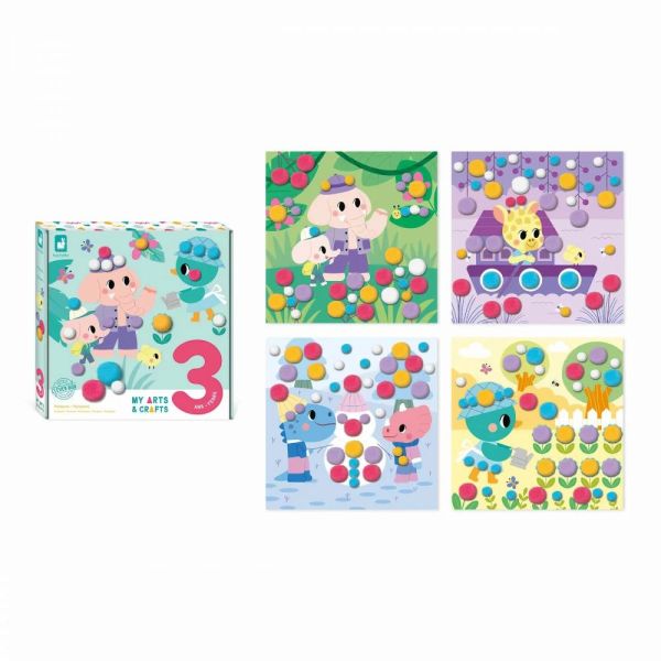 Coffret créatif pour enfant Pompons