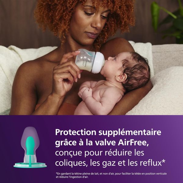 Coffret de 4 biberons natural response + 1 sucette ultra-douce 0-6 mois + 1 goupillon