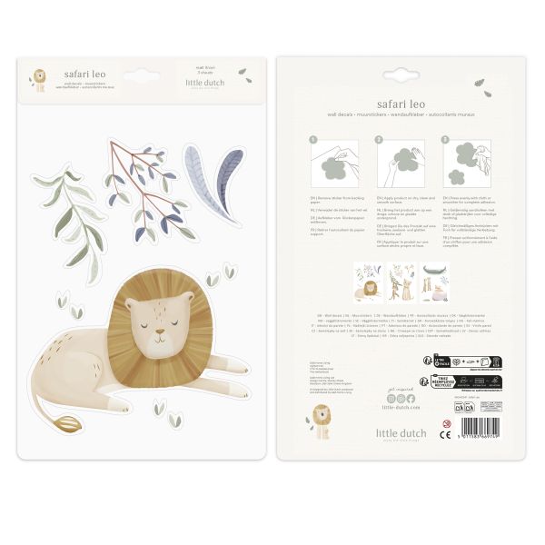 Lot de 3 stickers muraux - Safari Leo
