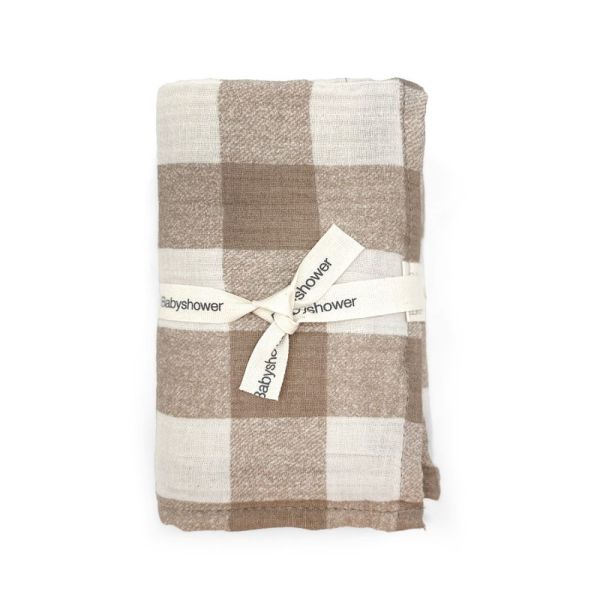 Lot de 3 langes Vichy Caramel 70 x 70 cm