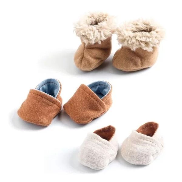 Lot de 3 paires de chaussons pour poupée Poméa