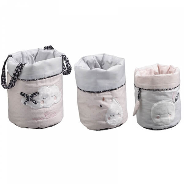 Lot de 3 paniers de rangement Miss Fleur de Lune