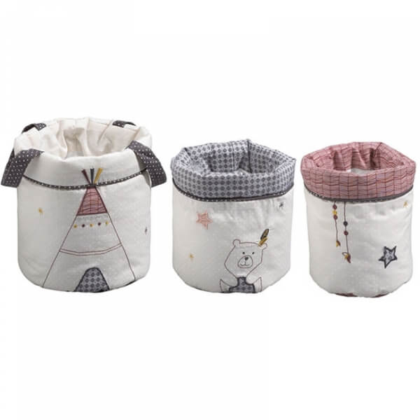 Lot de 3 paniers de rangement Timouki