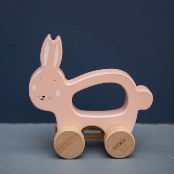 Jouet à tirer en bois Mrs. Rabbit