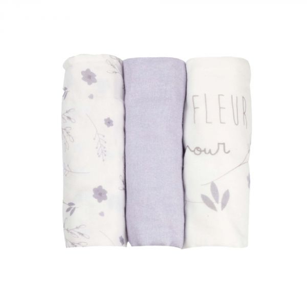 Lot de 3 langes Lavandoux