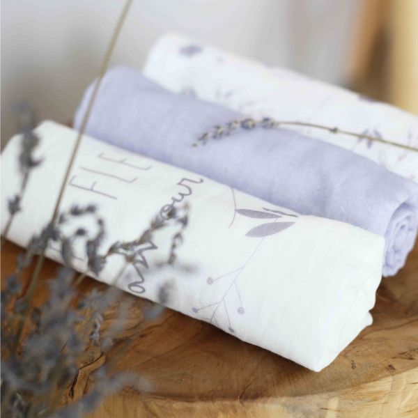 Lot de 3 langes Lavandoux