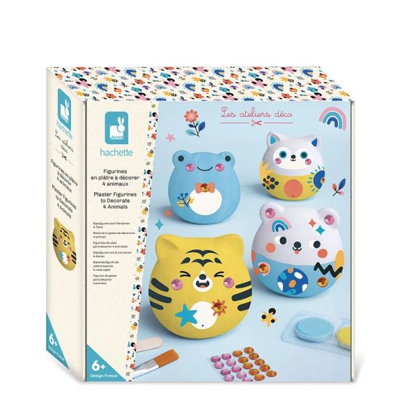 Kit créatif 4 animaux en plâtre à décorer