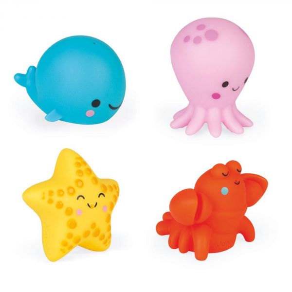 Jouet de bain gicleur lot de 4 Animaux de la mer