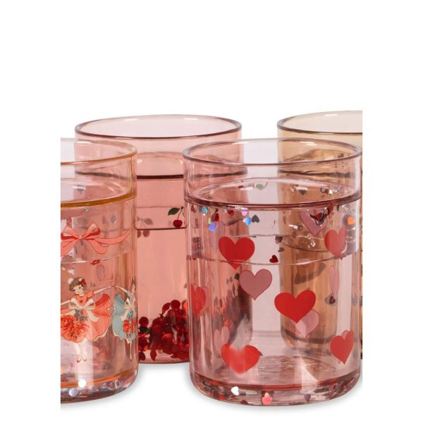 Lot de 4 gobelets à paillettes Multi rose