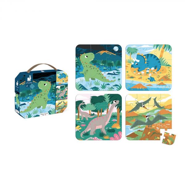 Lot de 4 puzzles évolutifs Dinosaures