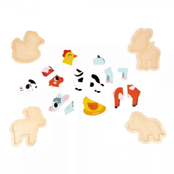 Lot de 4 puzzles évolutifs Ferme