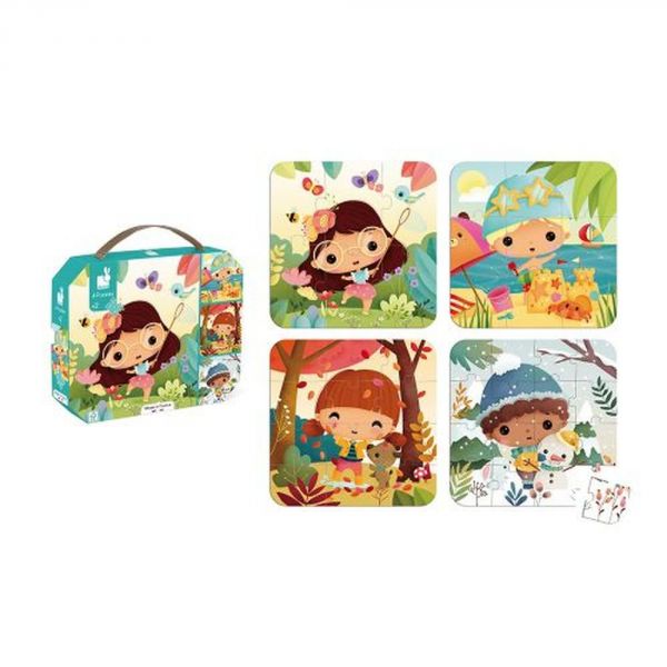 Lot de 4 puzzles évolutifs Les 4 saisons