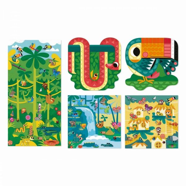 Coffret créatif gommettes stickers et décors Jungle
