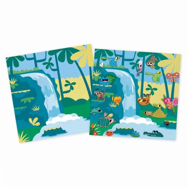 Coffret créatif gommettes stickers et décors Jungle