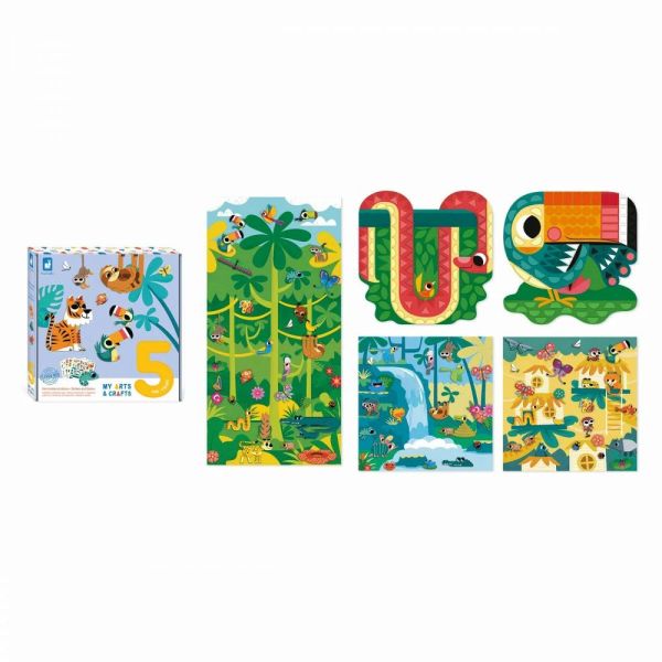 Coffret créatif gommettes stickers et décors Jungle