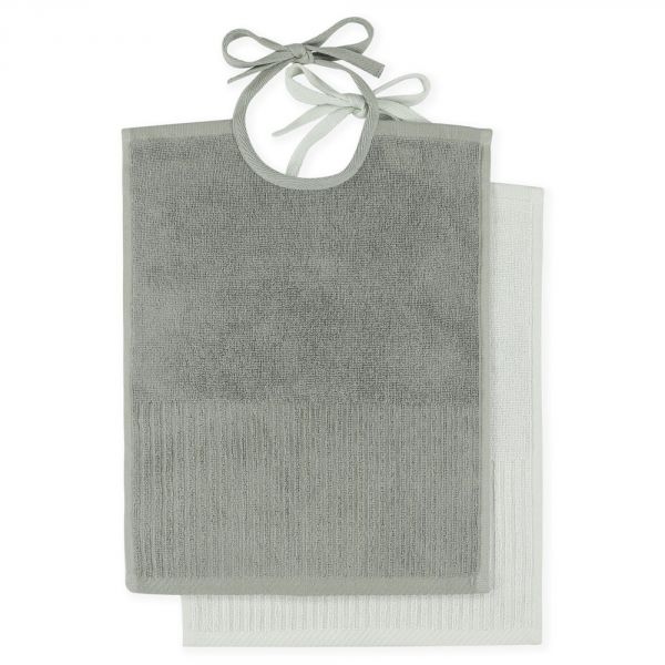 Lot de 2 bavoirs XL Olive