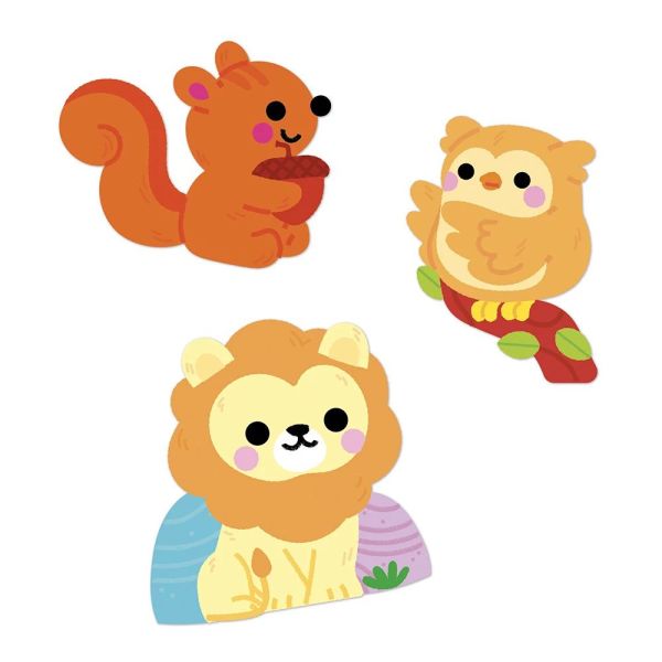 50 grandes gommettes stickers Animaux