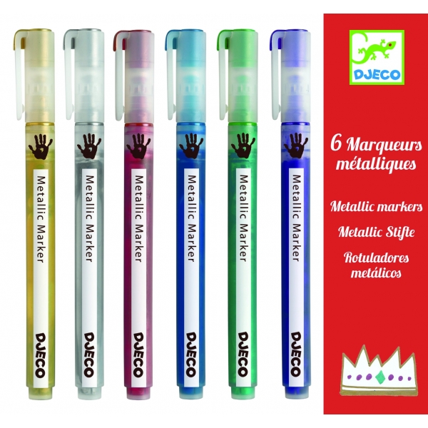 6 marqueurs métalliques