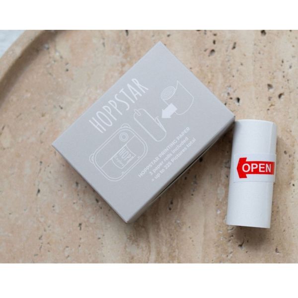 Pack de 3 rouleaux de papier thermique autocollant noir & blanc