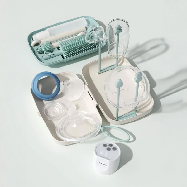 Set de brosses de nettoyage pour biberons avec égouttoir de voyage