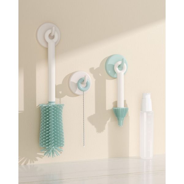 Set de brosses de nettoyage pour biberons avec égouttoir de voyage