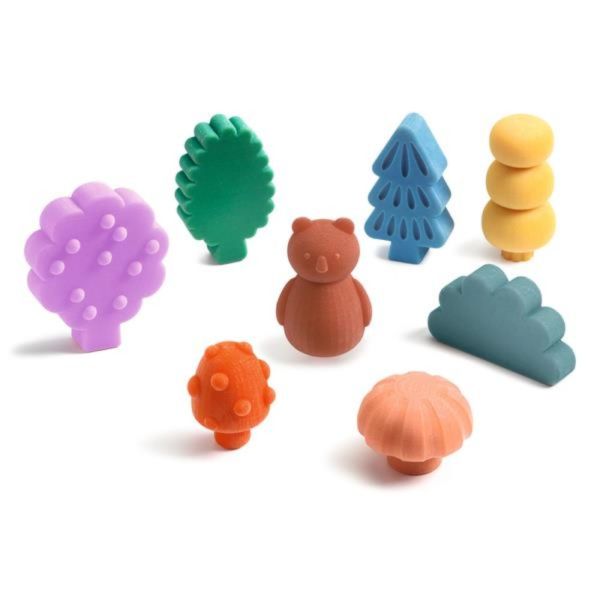 8 crayons de cire - Une drôle de forêt
