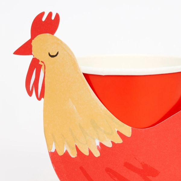 Lot de 8 gobelets Coq À la Ferme