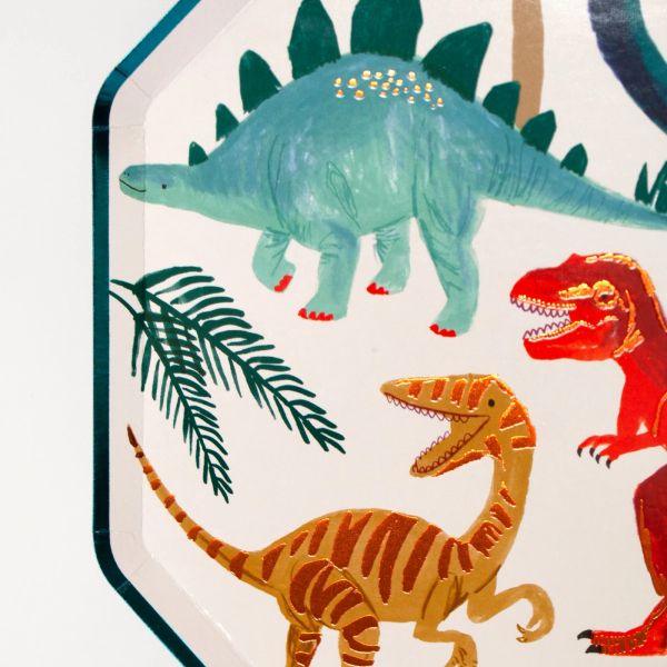 Lot de 8 grandes assiettes Royaume des Dinosaures