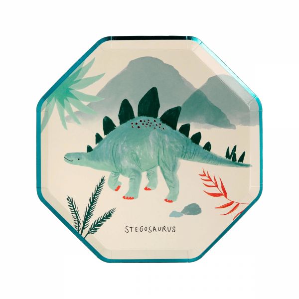 Lot de 8 petites assiettes Royaume des dinosaures