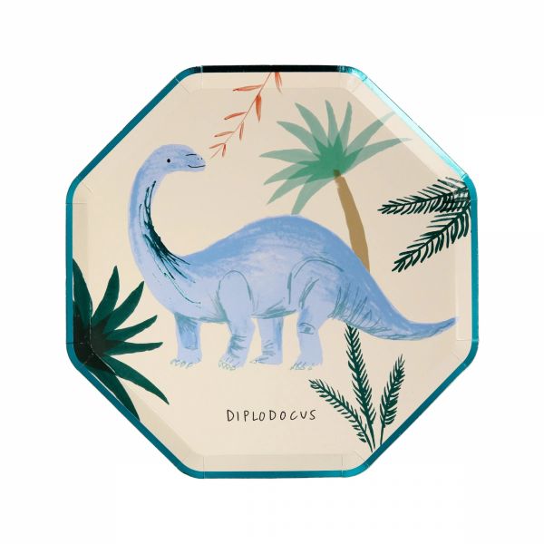 Lot de 8 petites assiettes Royaume des dinosaures