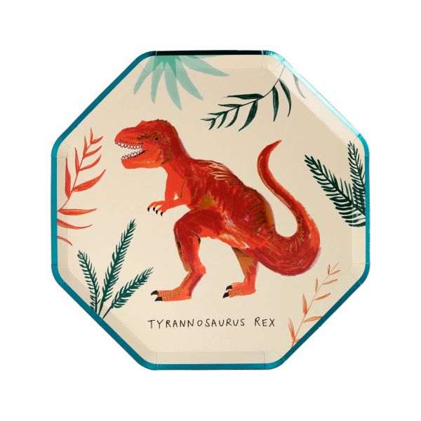 Lot de 8 petites assiettes Royaume des dinosaures