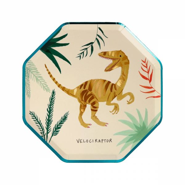 Lot de 8 petites assiettes Royaume des dinosaures